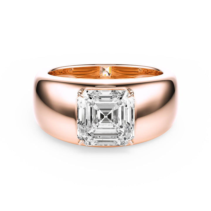 Dome Asscher Diamond Engagement Ring - R1267 in Ring by 18 KARATS INC.