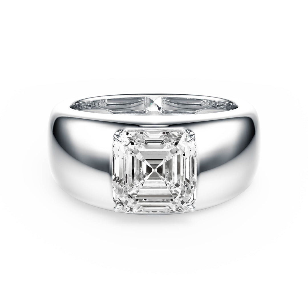 Dome Asscher Diamond Engagement Ring - R1267 in Ring by 18 KARATS INC.