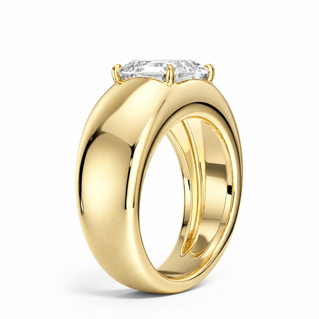 Dome Asscher Lab Diamond Ring in Ready Rings by 18 KARATS INC.