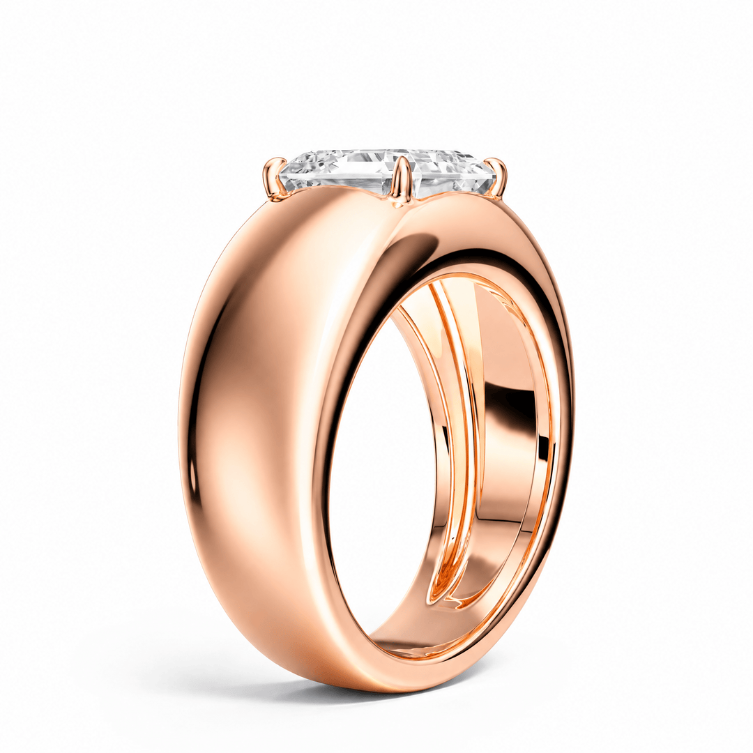 Dome Asscher Lab Diamond Ring in Ready Rings by 18 KARATS INC.