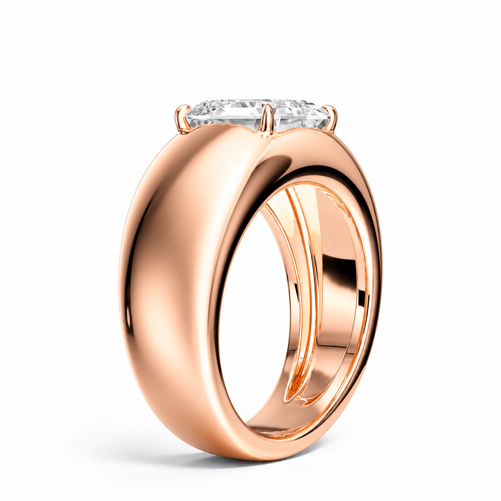 Dome Asscher Lab Diamond Ring in Ready Rings by 18 KARATS INC.