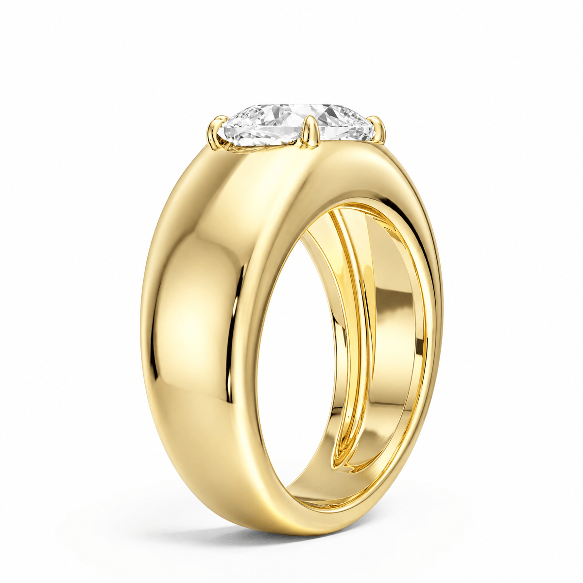 Dome Cushion Lab Diamond Ring in Ready Rings by 18 KARATS INC.