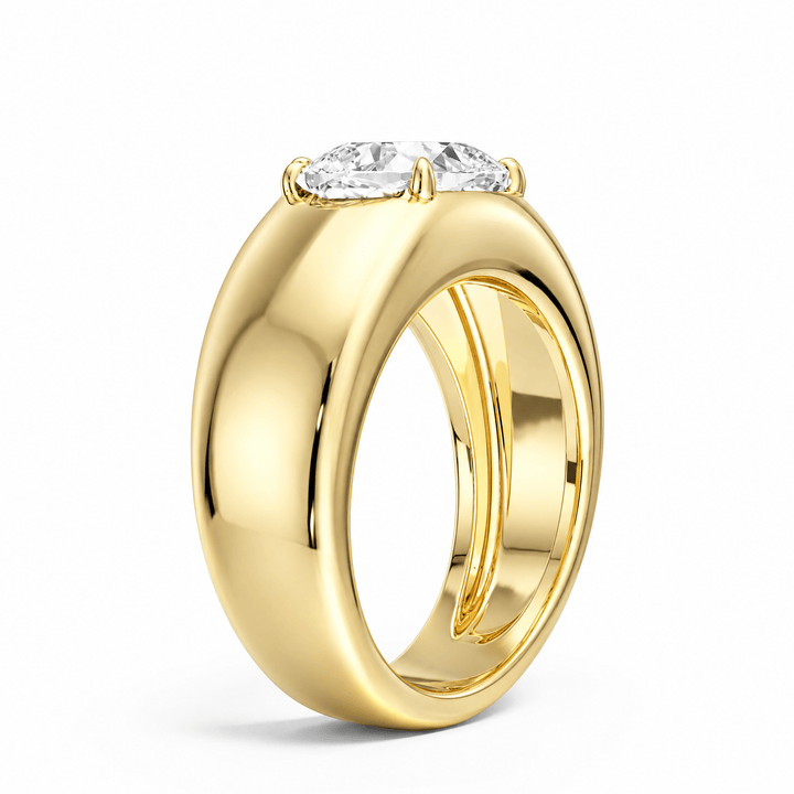 Dome Cushion Lab Diamond Ring in Ready Rings by 18 KARATS INC.