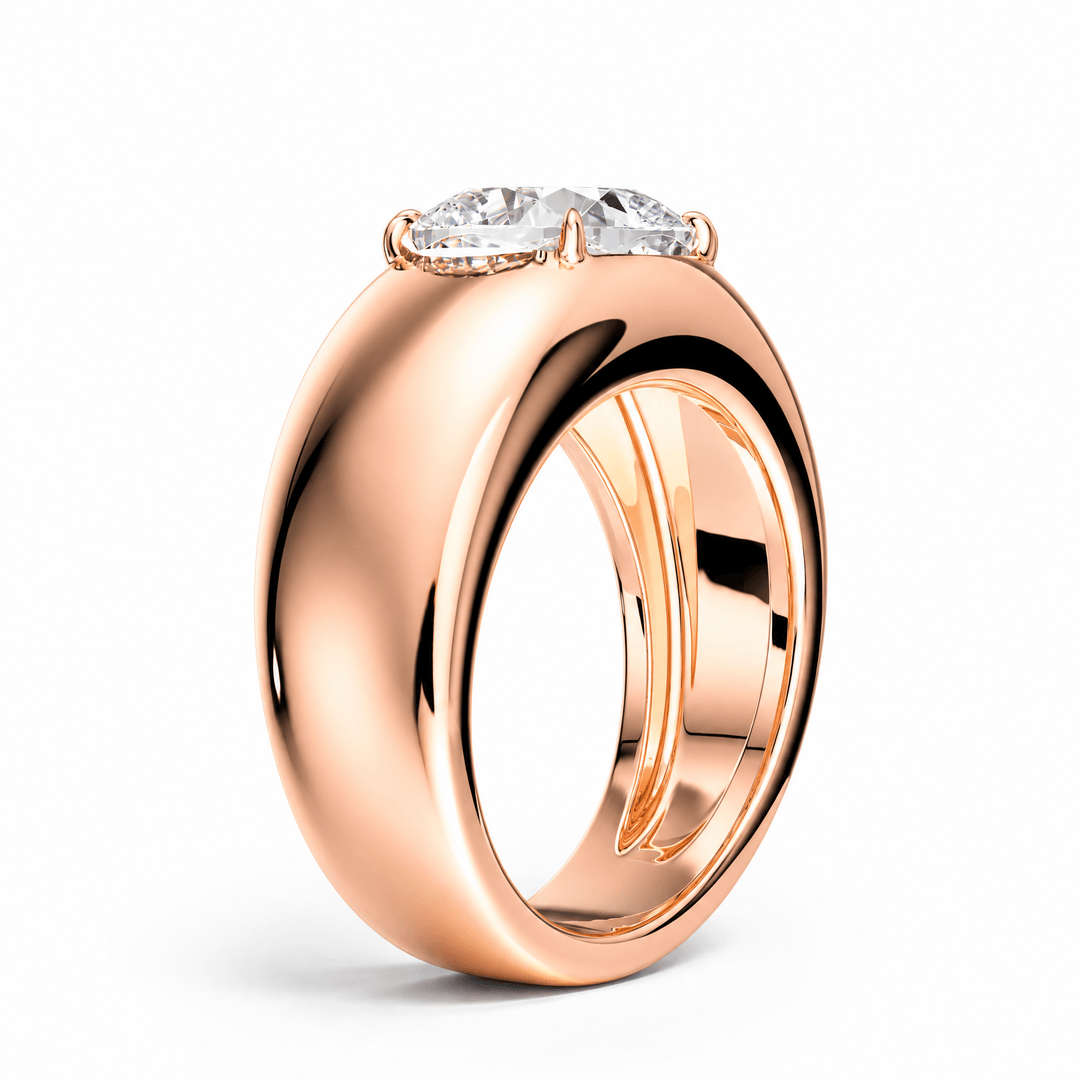 Dome Cushion Lab Diamond Ring in Ready Rings by 18 KARATS INC.