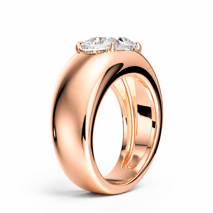 Dome Cushion Lab Diamond Ring in Ready Rings by 18 KARATS INC.
