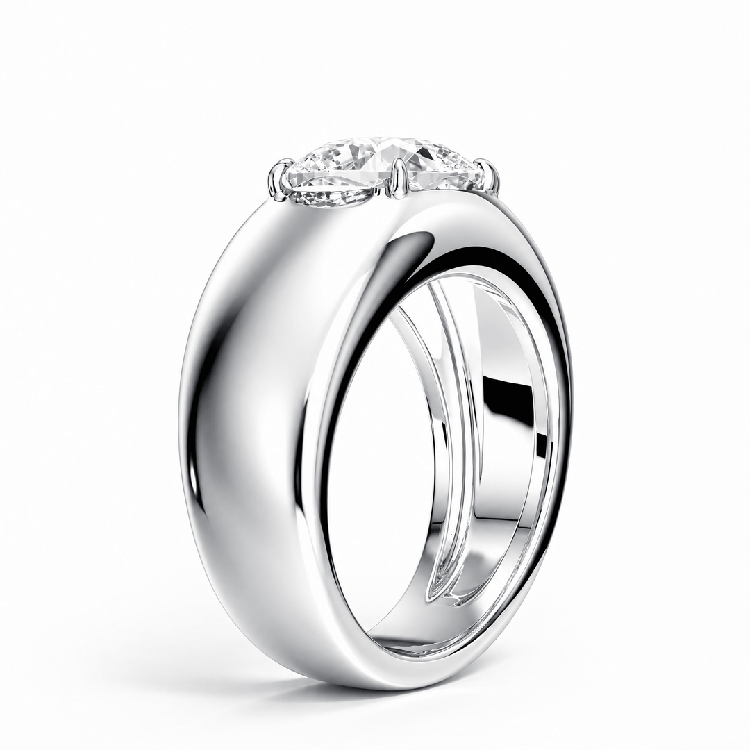 Dome Cushion Lab Diamond Ring in Ready Rings by 18 KARATS INC.