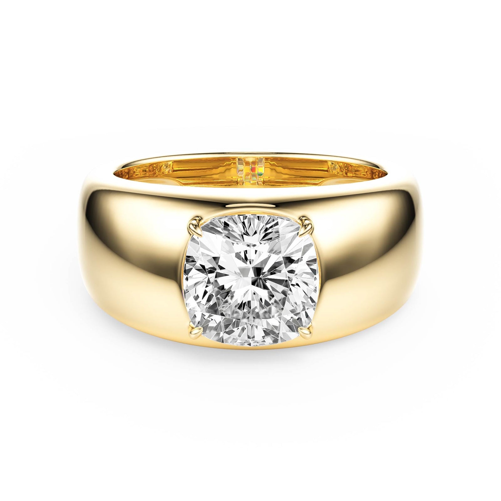 Dome Cushion Lab Diamond Ring - R1267 in Ready Rings by 18 KARATS INC.
