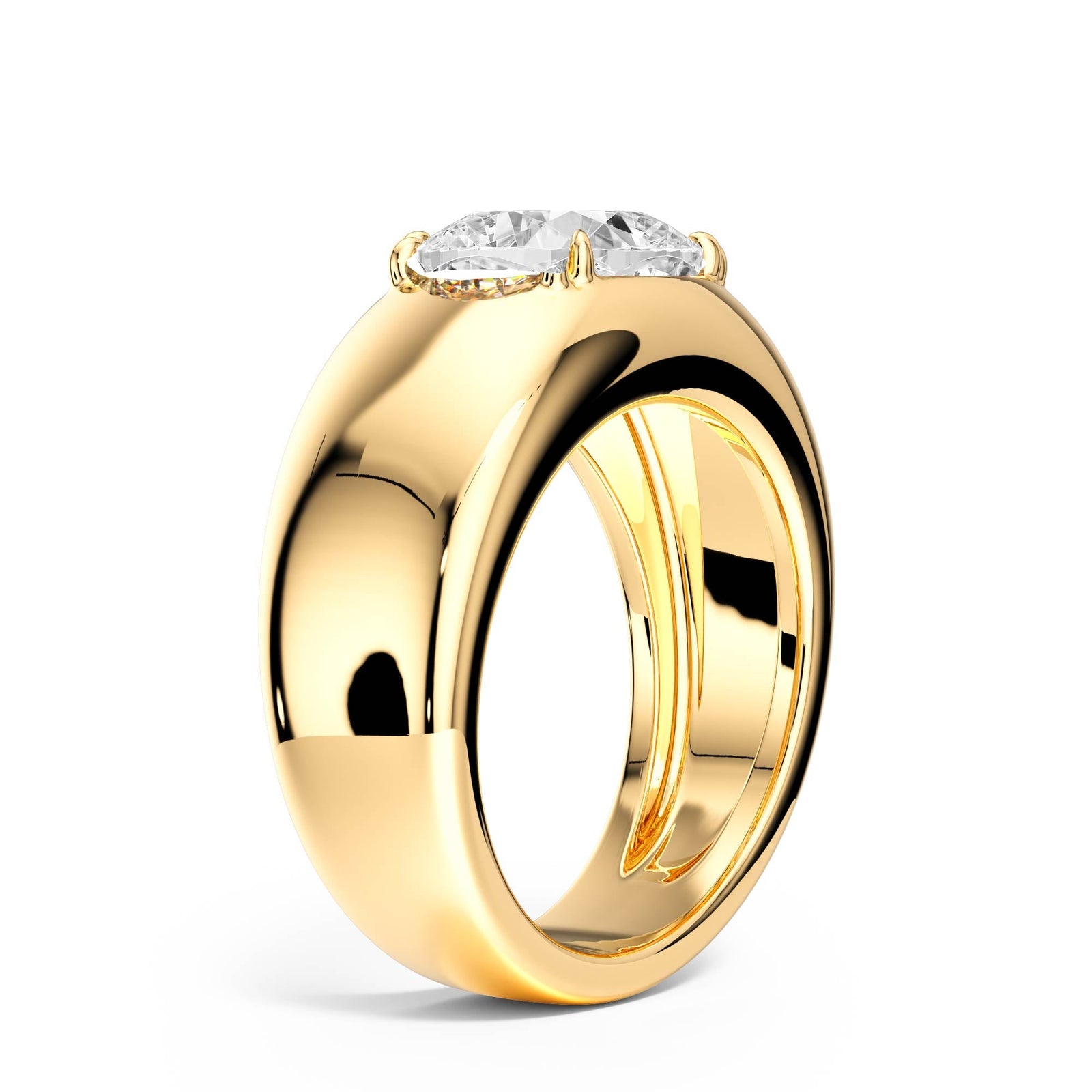 Dome Cushion Lab Diamond Ring - R1267 in Ready Rings by 18 KARATS INC.