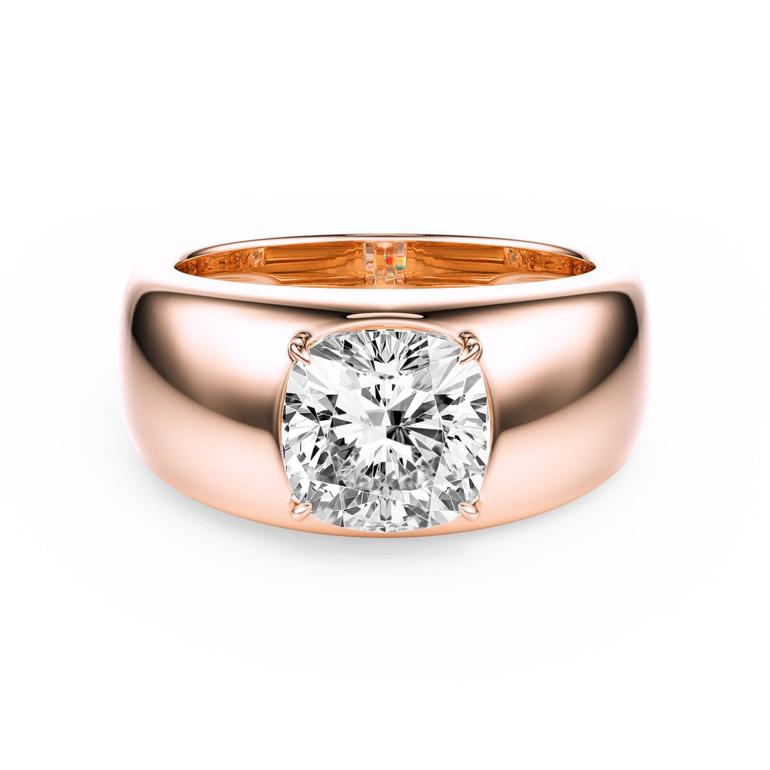 Dome Cushion Lab Diamond Ring - R1267 in Ready Rings by 18 KARATS INC.