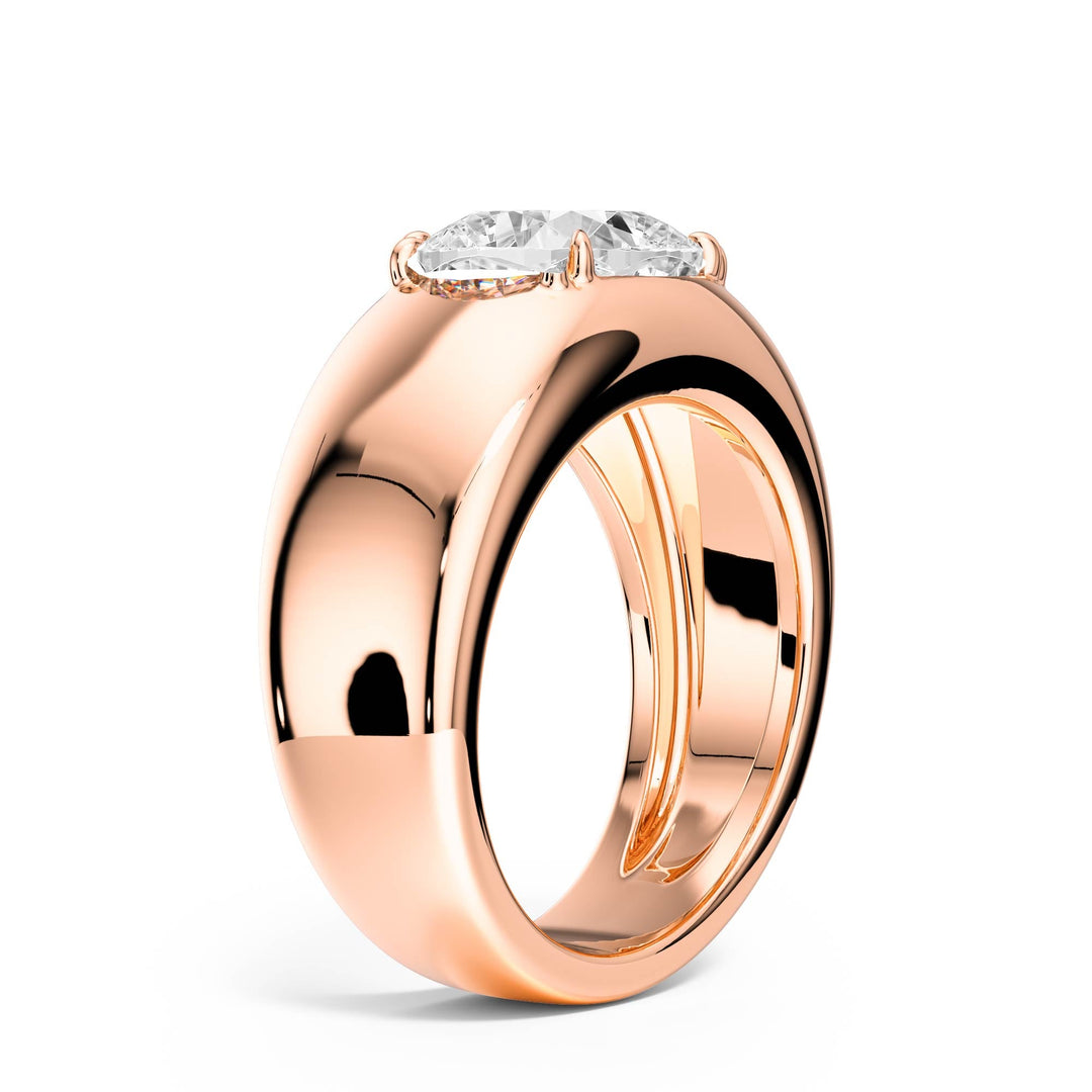 Dome Cushion Lab Diamond Ring - R1267 in Ready Rings by 18 KARATS INC.