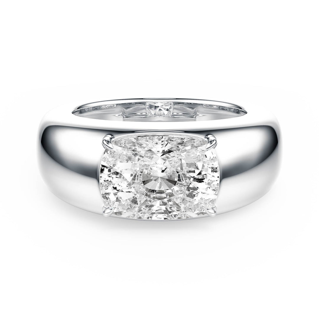 Dome Elongated Cushion Diamond Engagement Ring - R1267 in Ring by 18 KARATS INC.
