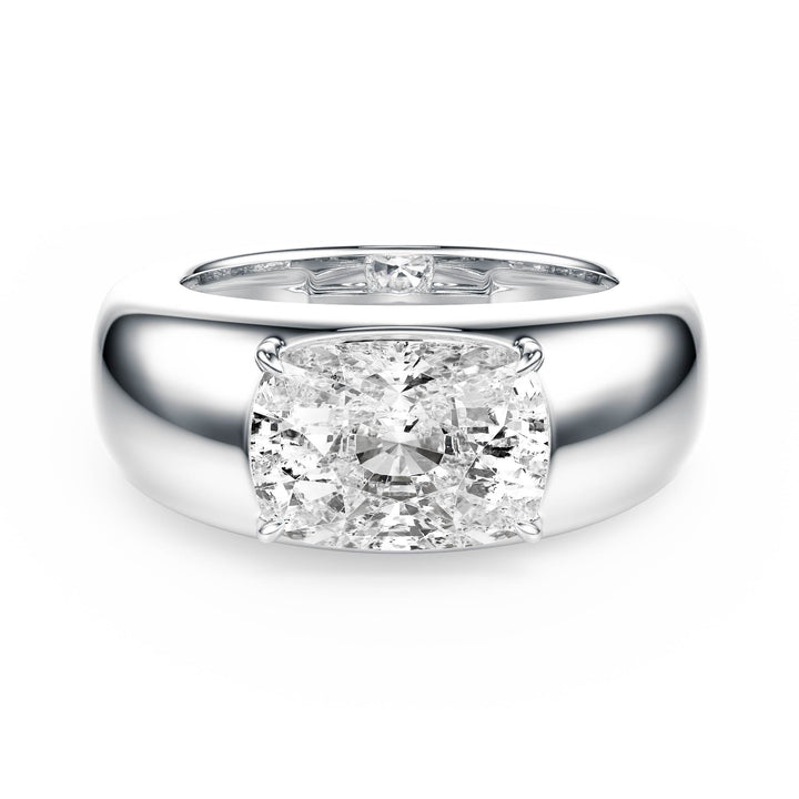 Dome Elongated Cushion Diamond Engagement Ring - R1267 in Ring by 18 KARATS INC.