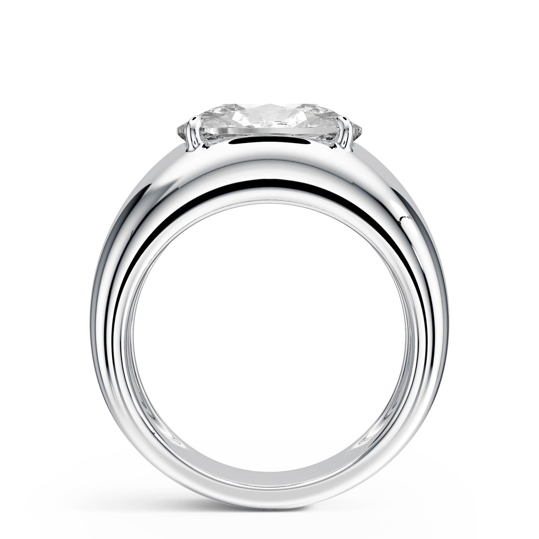 Dome Elongated Cushion Diamond Engagement Ring - R1267 in Ring by 18 KARATS INC.