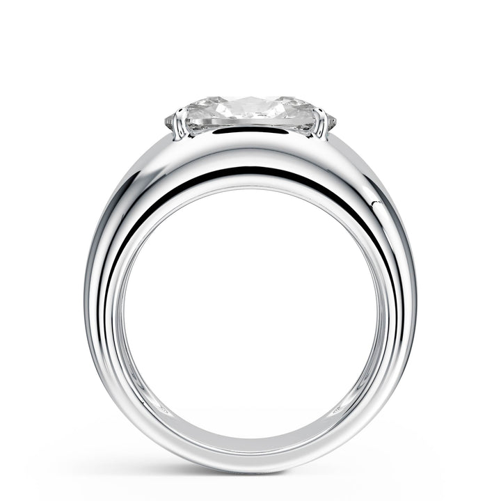 Dome Elongated Cushion Diamond Engagement Ring - R1267 in Ring by 18 KARATS INC.
