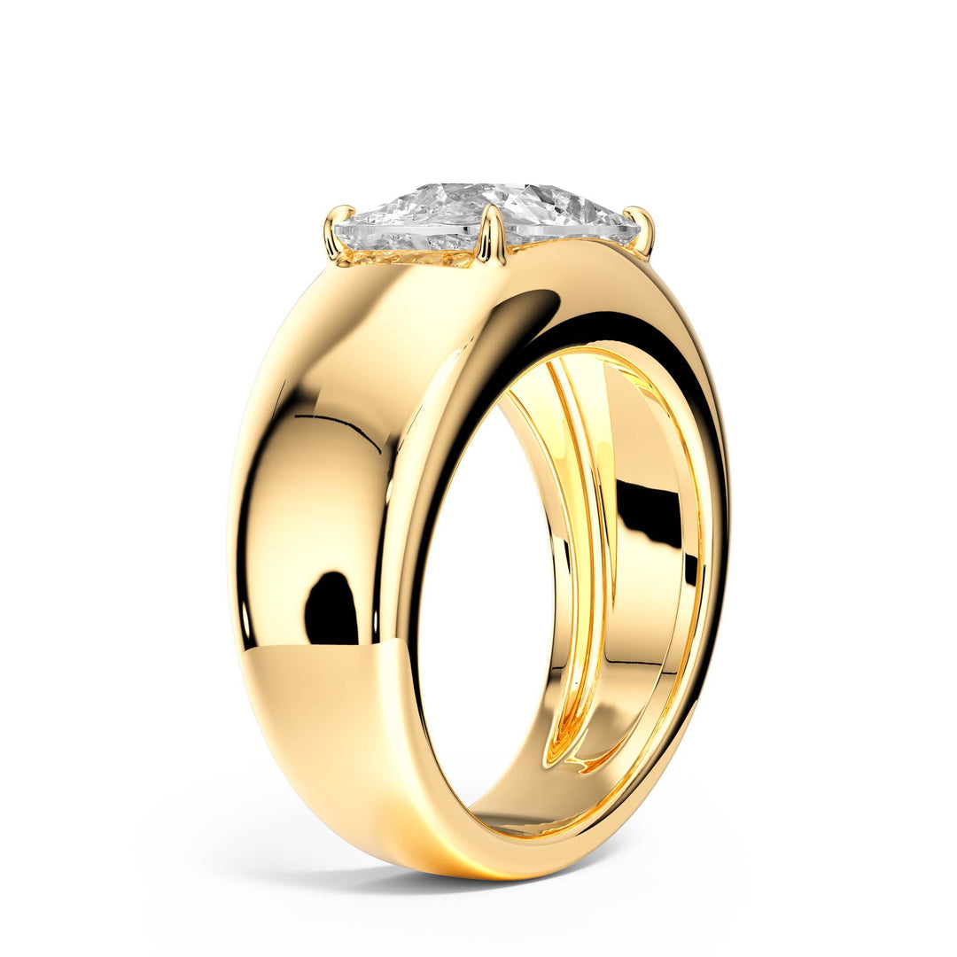 Dome Elongated Cushion Diamond Engagement Ring - R1267 in Ring by 18 KARATS INC.