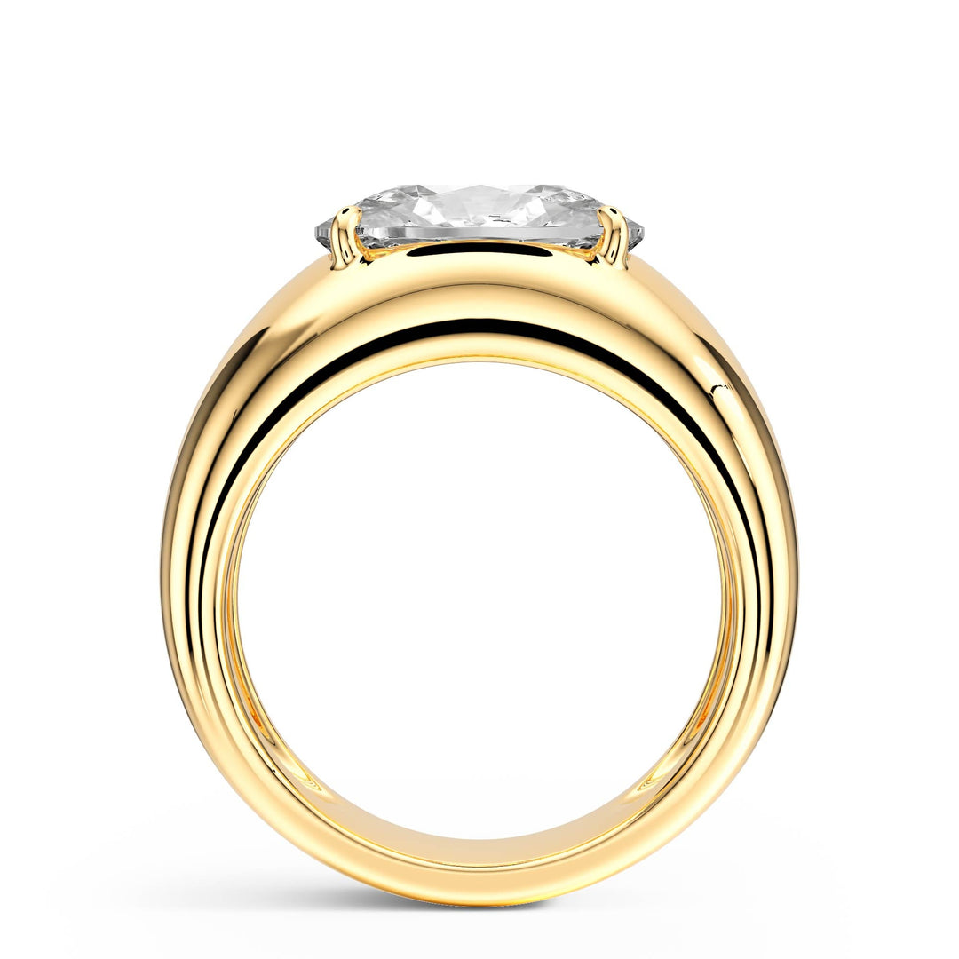 Dome Elongated Cushion Diamond Engagement Ring - R1267 in Ring by 18 KARATS INC.