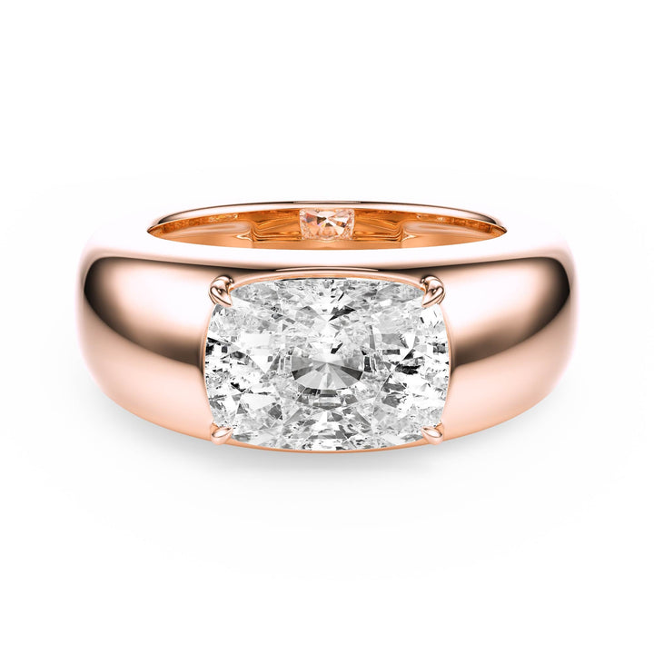 Dome Elongated Cushion Diamond Engagement Ring - R1267 in Ring by 18 KARATS INC.