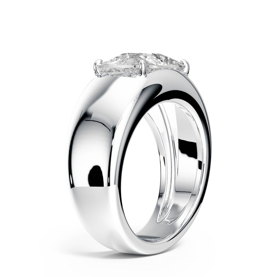 Dome Elongated Cushion Diamond Engagement Ring - R1267 in Ring by 18 KARATS INC.