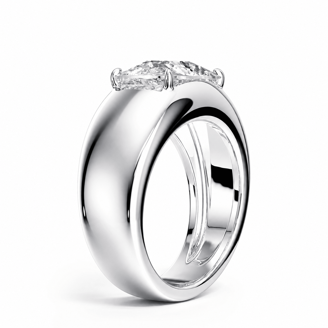 Dome Elongated Cushion Lab Diamond Ring in Ready Rings by 18 KARATS INC.