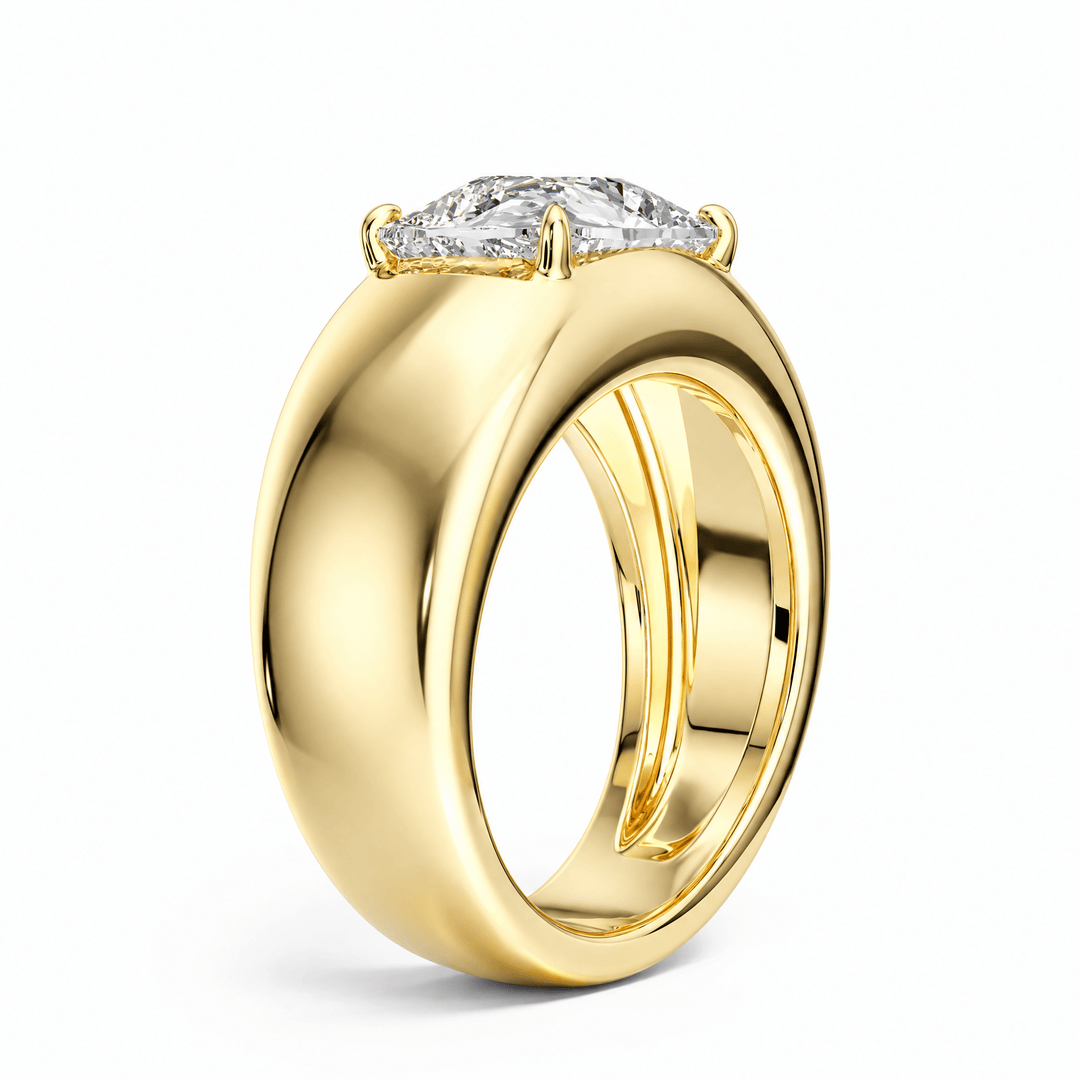 Dome Elongated Cushion Lab Diamond Ring in Ready Rings by 18 KARATS INC.