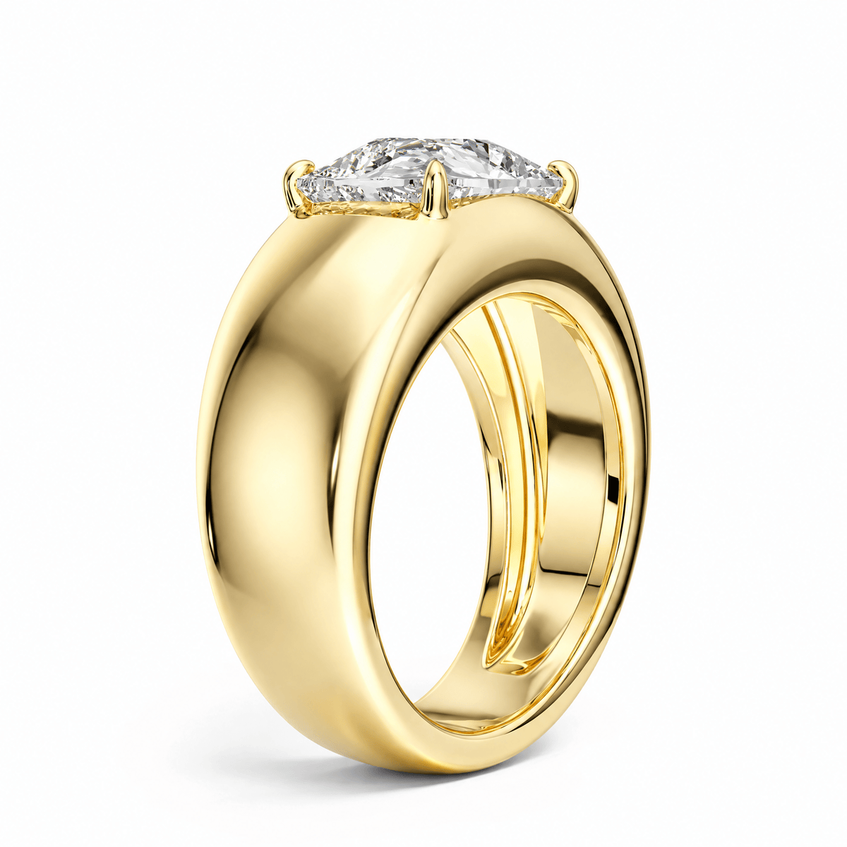 Dome Elongated Cushion Lab Diamond Ring in Ready Rings by 18 KARATS INC.