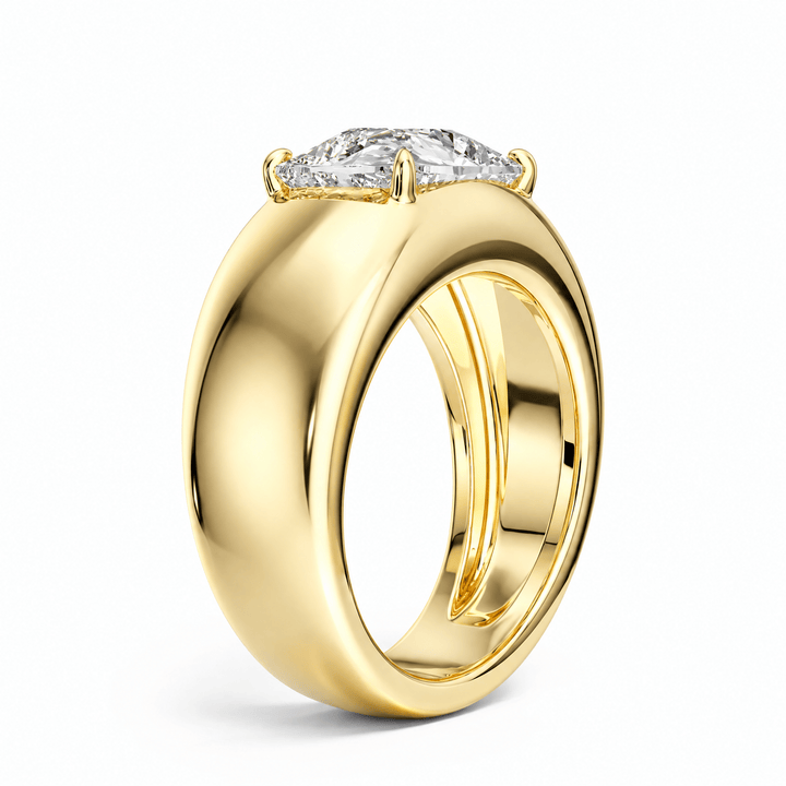 Dome Elongated Cushion Lab Diamond Ring in Ready Rings by 18 KARATS INC.
