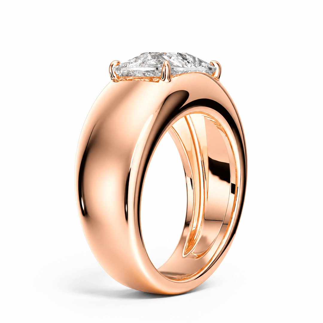 Dome Elongated Cushion Lab Diamond Ring in Ready Rings by 18 KARATS INC.