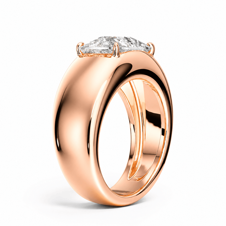 Dome Elongated Cushion Lab Diamond Ring in Ready Rings by 18 KARATS INC.