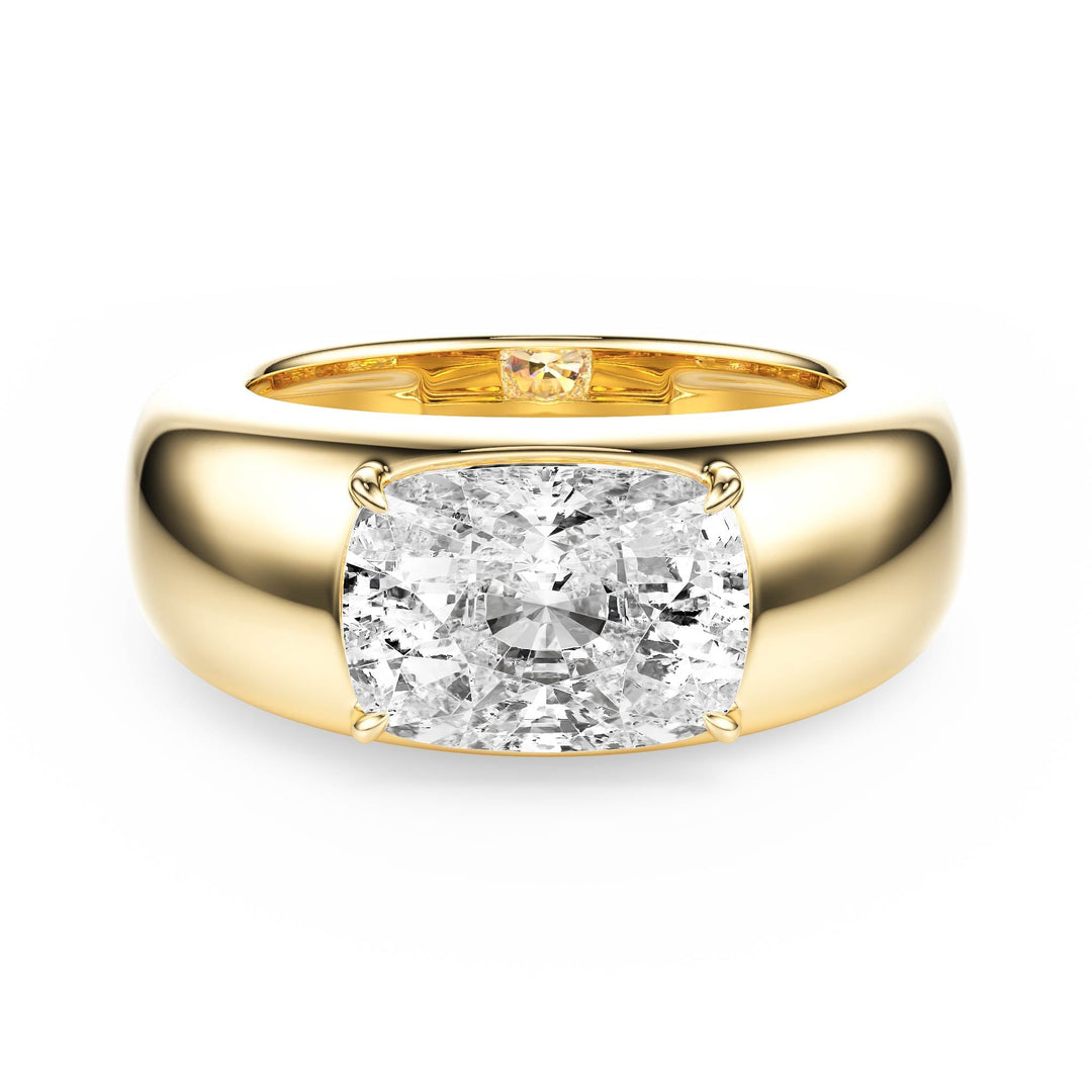 Dome Elongated Cushion Lab Diamond Ring - R1267 in Ready Rings by 18 KARATS INC.