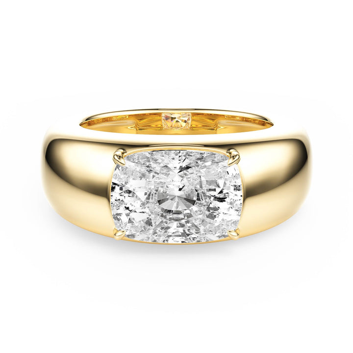 Dome Elongated Cushion Lab Diamond Ring - R1267 in Ready Rings by 18 KARATS INC.