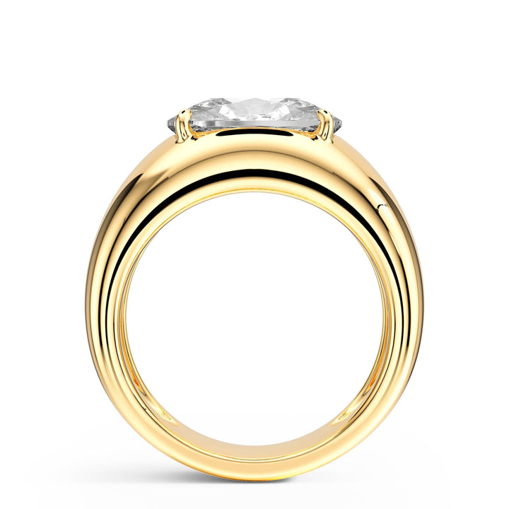 Dome Elongated Cushion Lab Diamond Ring - R1267 in Ready Rings by 18 KARATS INC.