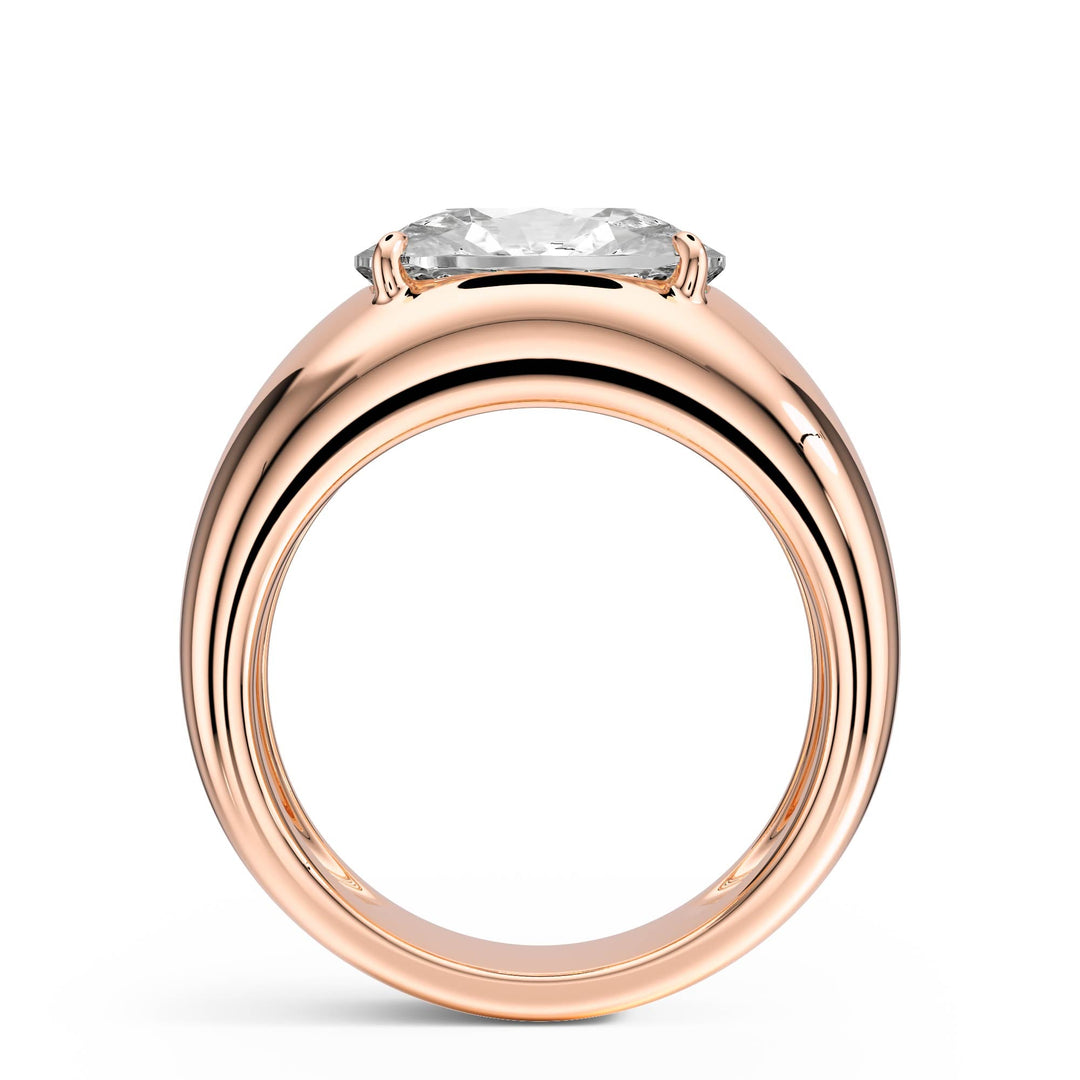 Dome Elongated Cushion Lab Diamond Ring - R1267 in Ready Rings by 18 KARATS INC.