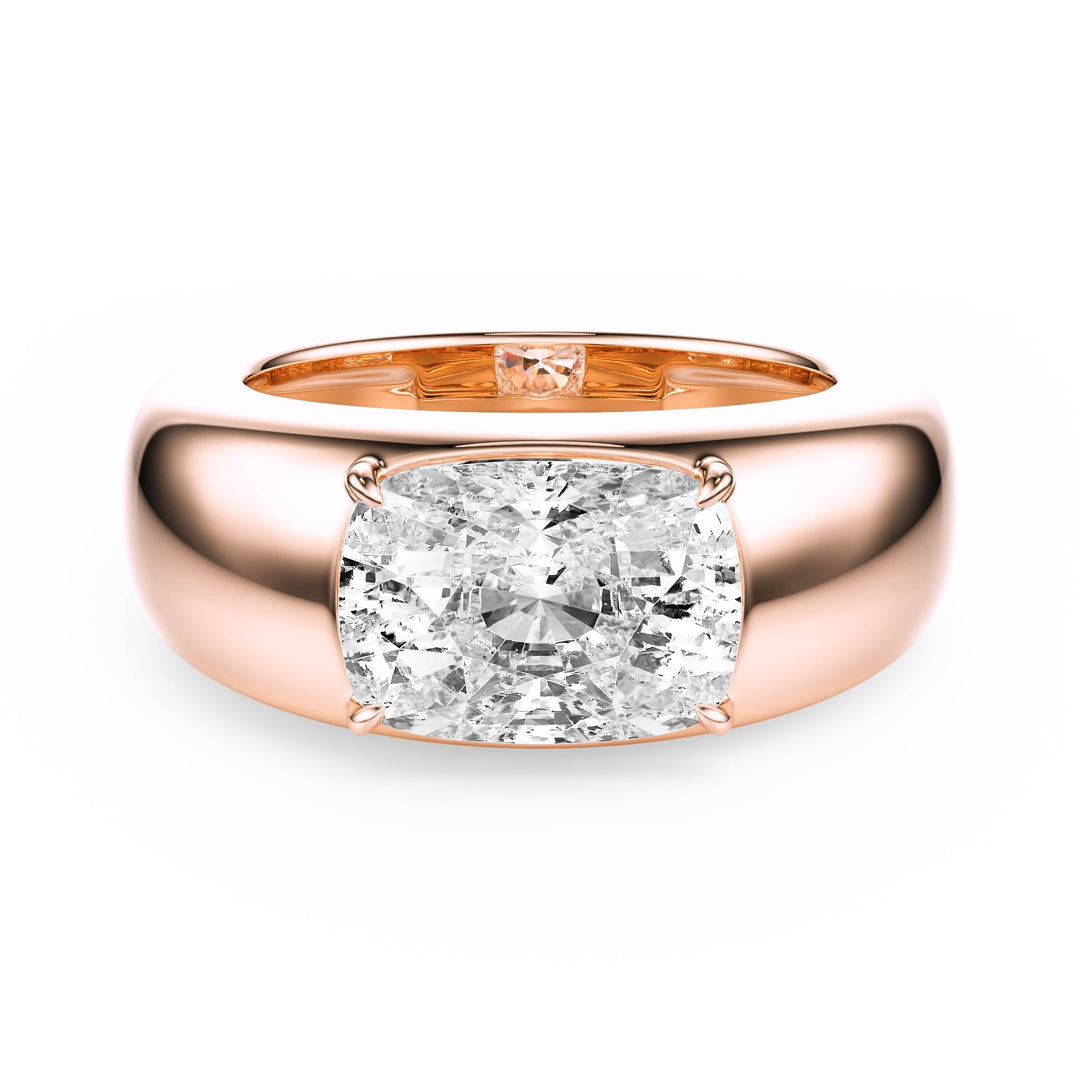 Dome Elongated Cushion Lab Diamond Ring - R1267 in Ready Rings by 18 KARATS INC.