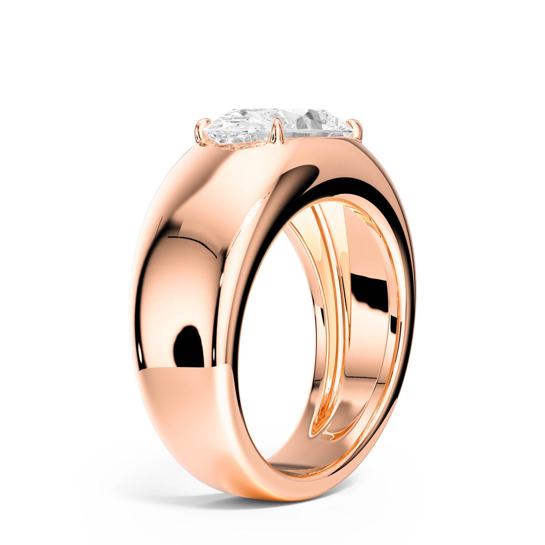 Dome Oval Diamond Engagement Ring - R1267 in Ring by 18 KARATS INC.