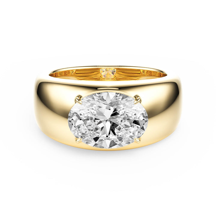 Dome Oval Diamond Engagement Ring - R1267 in Ring by 18 KARATS INC.