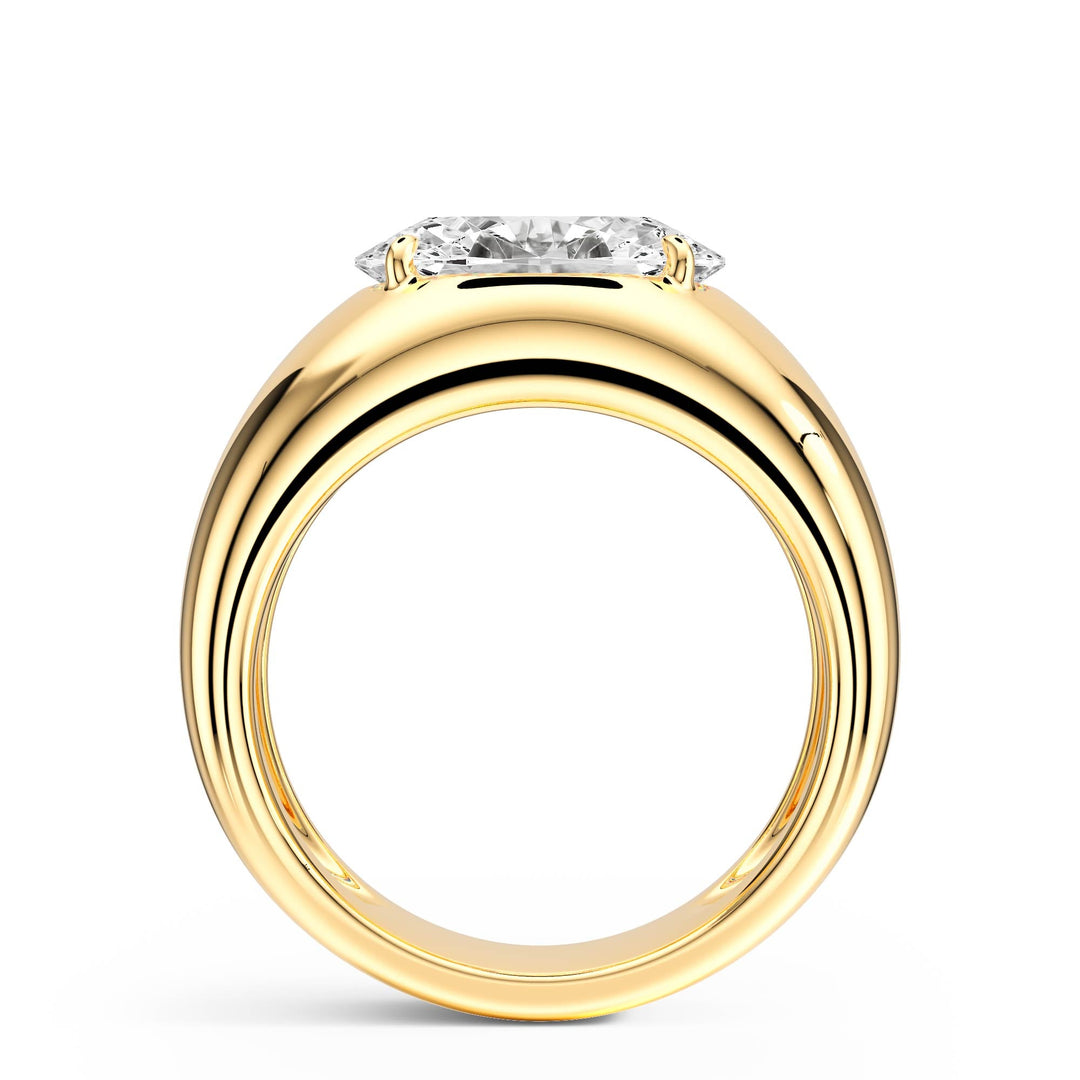 Dome Oval Diamond Engagement Ring - R1267 in Ring by 18 KARATS INC.