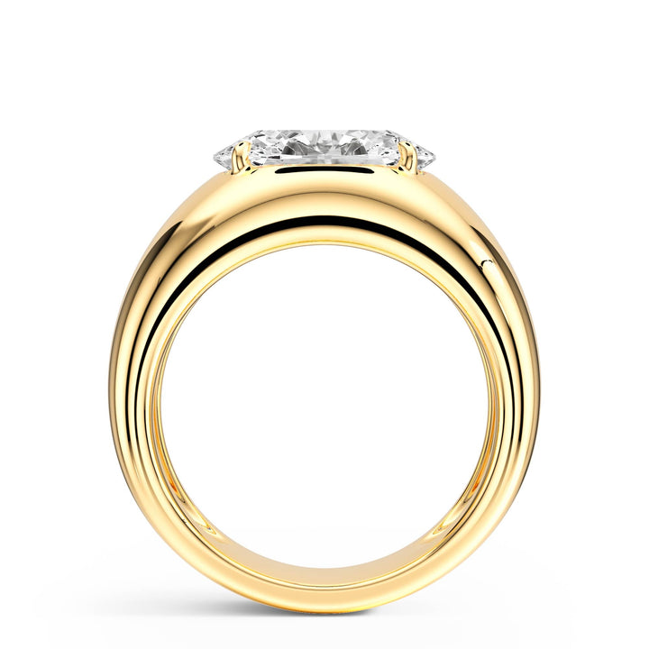 Dome Oval Diamond Engagement Ring - R1267 in Ring by 18 KARATS INC.