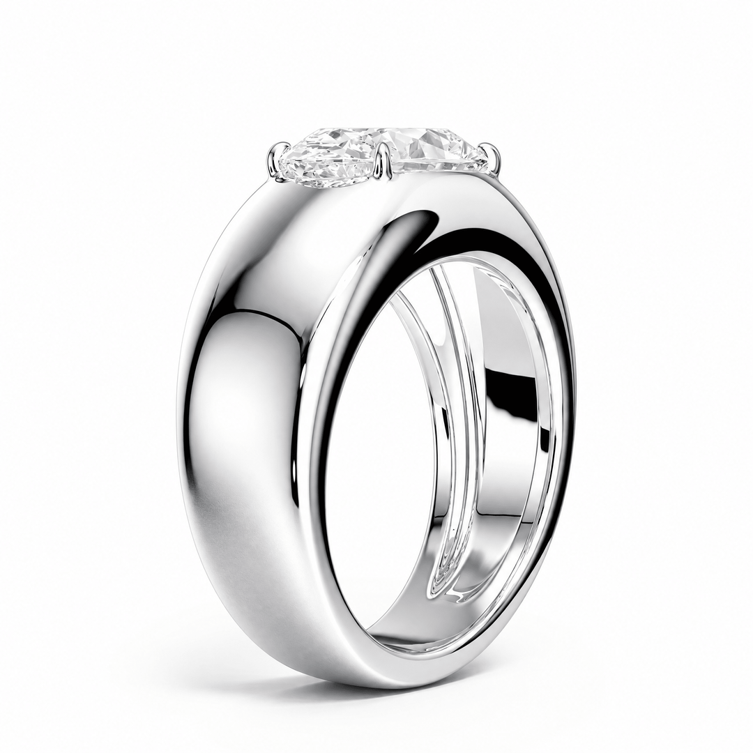 Dome Oval Lab Diamond Ring in Ready Rings by 18 KARATS INC.