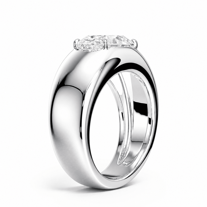 Dome Oval Lab Diamond Ring in Ready Rings by 18 KARATS INC.