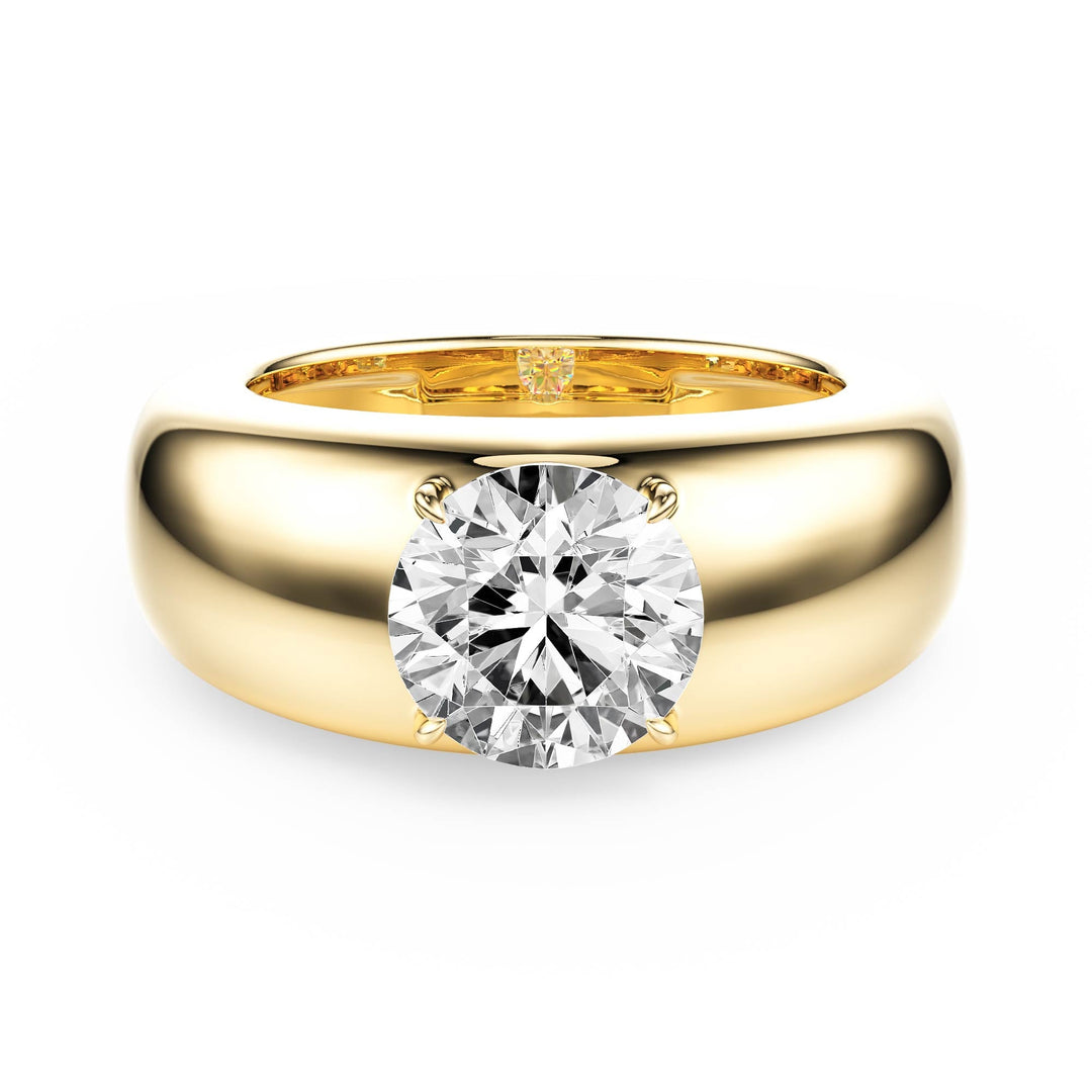 Dome Round Diamond Engagement Ring - R1267 in Ring by 18 KARATS INC.