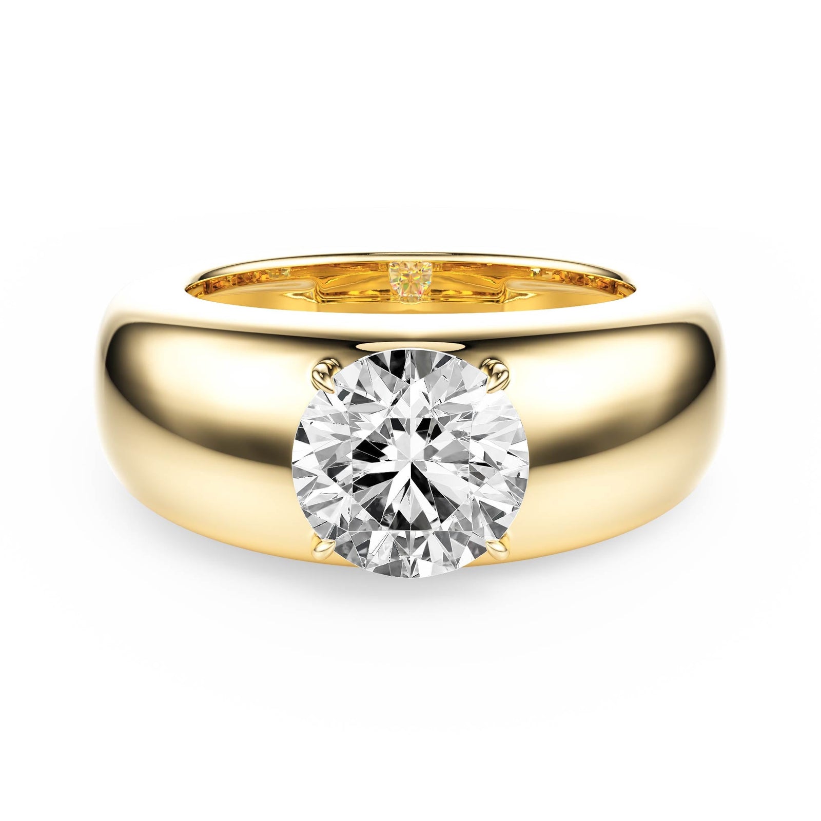 Dome Round Diamond Engagement Ring - R1267 in Ring by 18 KARATS INC.
