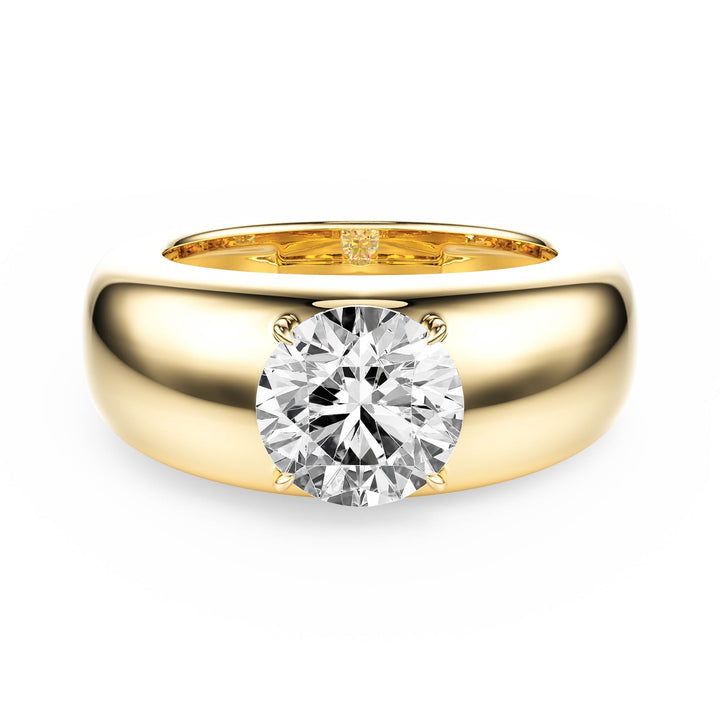 Dome Round Diamond Engagement Ring - R1267 in Ring by 18 KARATS INC.