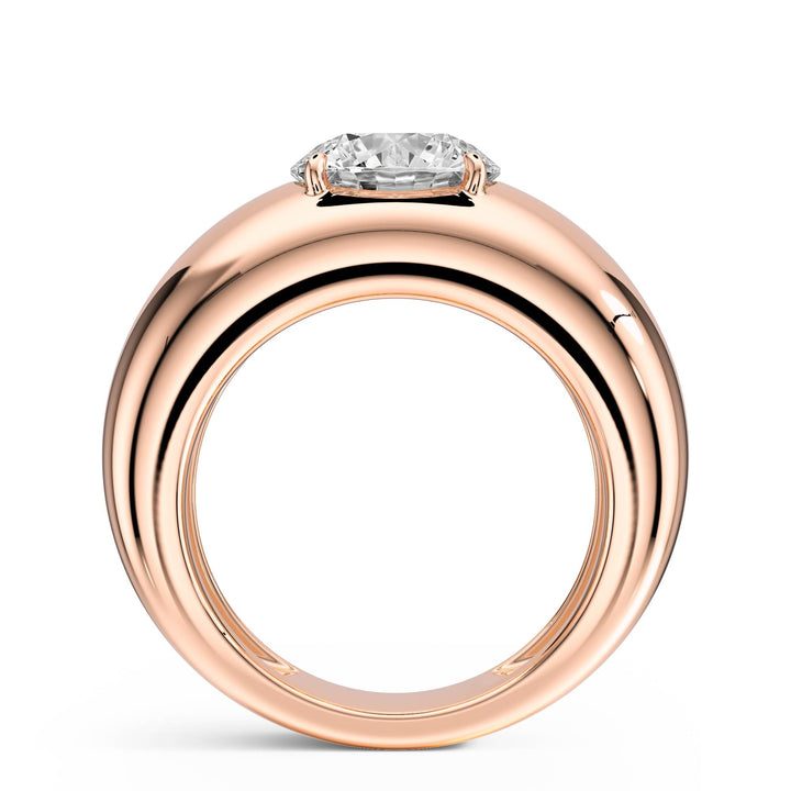 Dome Round Diamond Engagement Ring - R1267 in Ring by 18 KARATS INC.