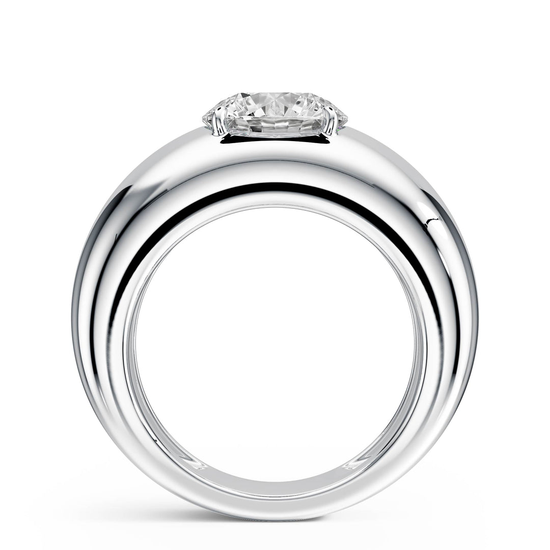 Dome Round Diamond Engagement Ring - R1267 in Ring by 18 KARATS INC.