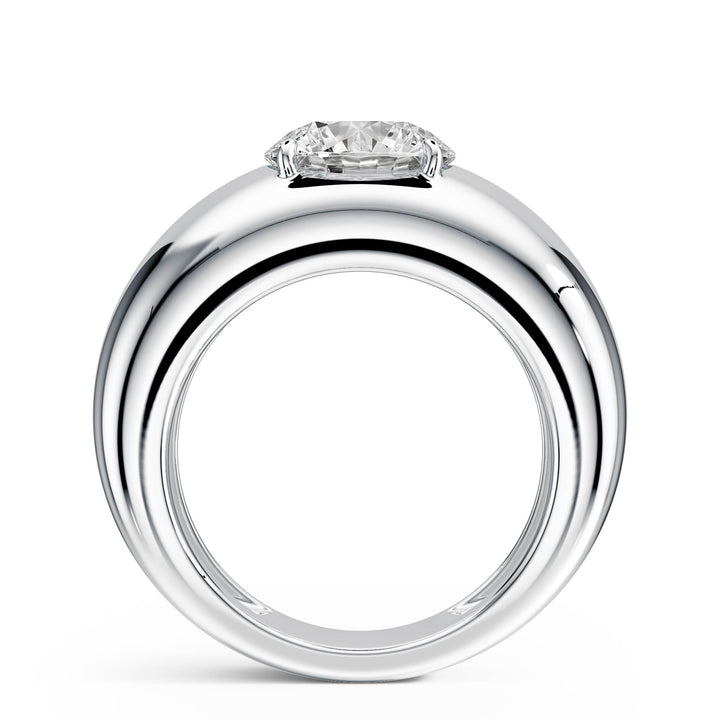 Dome Round Diamond Engagement Ring - R1267 in Ring by 18 KARATS INC.