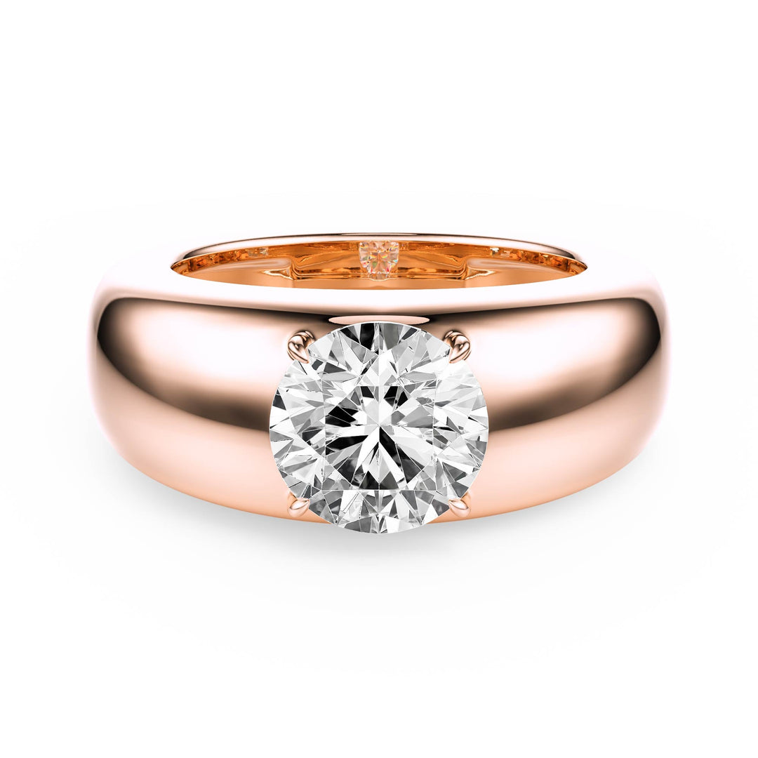 Dome Round Diamond Engagement Ring - R1267 in Ring by 18 KARATS INC.