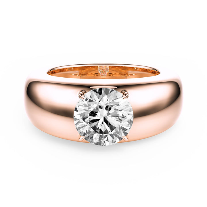 Dome Round Diamond Engagement Ring - R1267 in Ring by 18 KARATS INC.