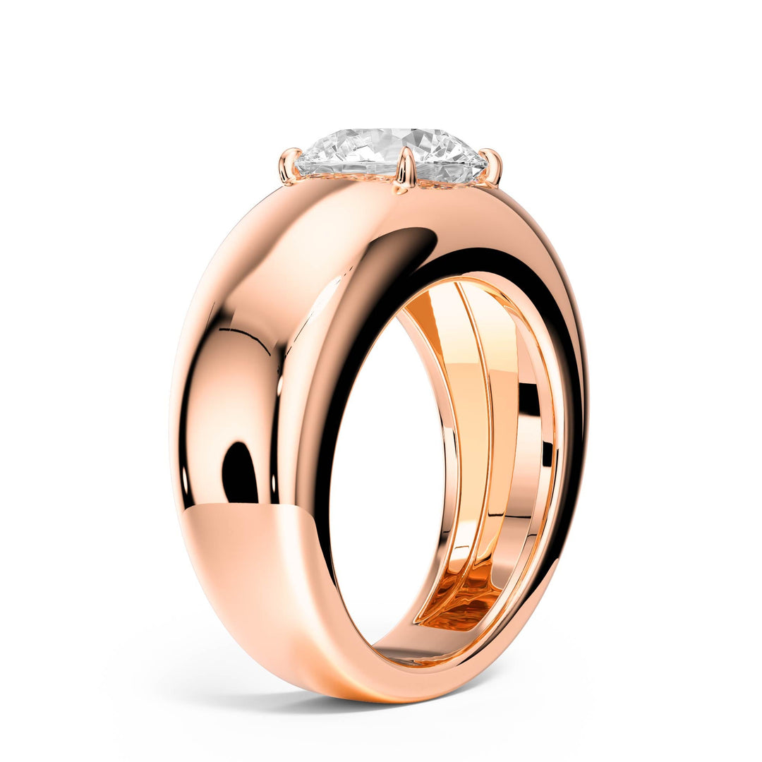 Dome Round Diamond Engagement Ring - R1267 in Ring by 18 KARATS INC.