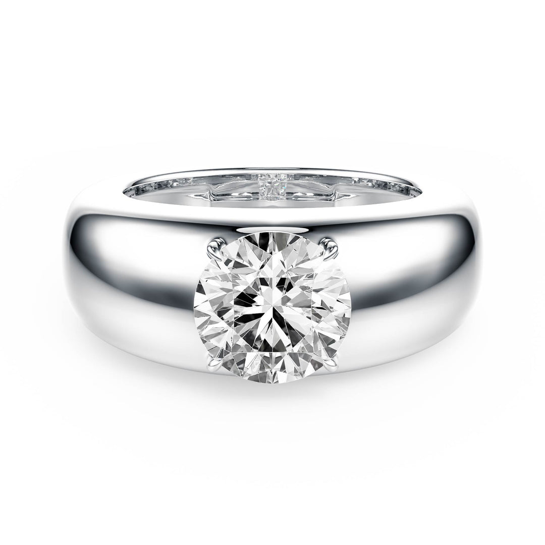 Dome Round Diamond Engagement Ring - R1267 in Ring by 18 KARATS INC.