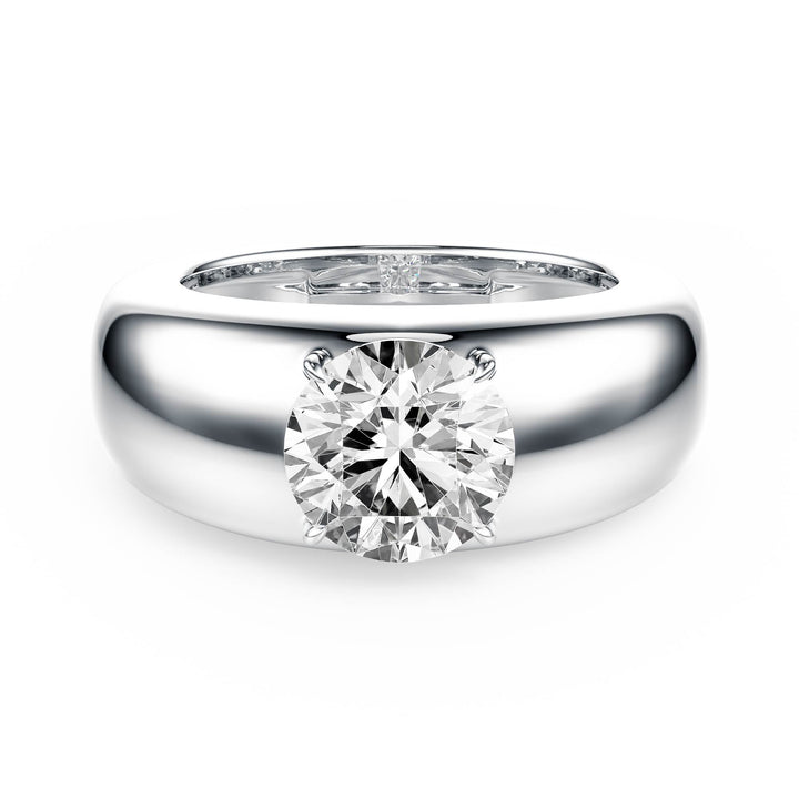 Dome Round Diamond Engagement Ring - R1267 in Ring by 18 KARATS INC.